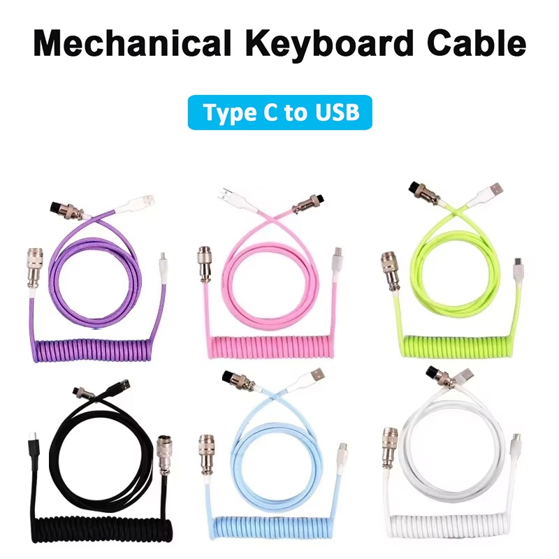 Coiled Usb Cable - Mechanisches Tastatur-Spiralkabel, Aviator-Kabel, Typ-C auf USB,