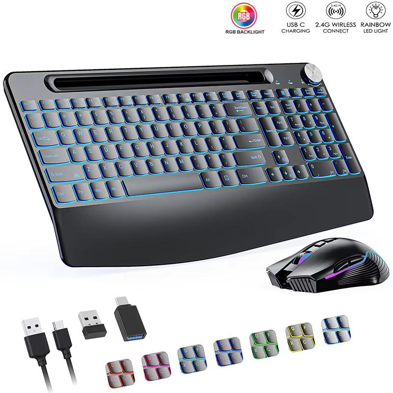 Gaming Keyboard And Mouse Combo - 2,4 G & Typ-C kabellose Tastatur-Maus-Kombination
