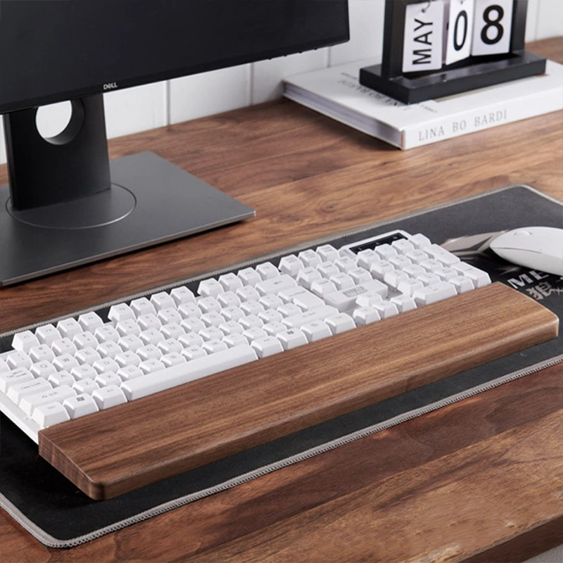 Wrist Rest Wood - 30/36/44 cm Solide Nussbaum Tastatur Handgelenk