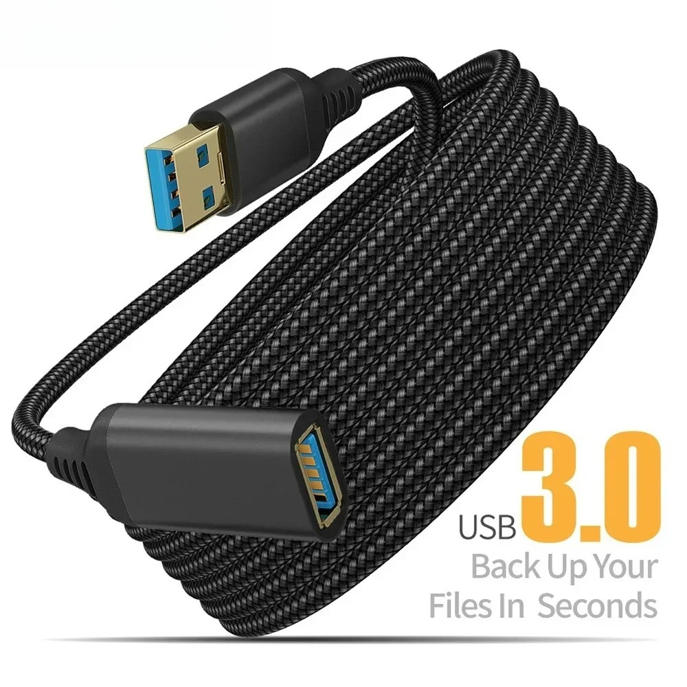 Coiled Usb Cable - 0,5/1/2/3/5 m Nylon-geflochtenes USB 3.0-Stecker-auf-Buchse-Hochgeschwindigkeits-Datenübertragungskabel für