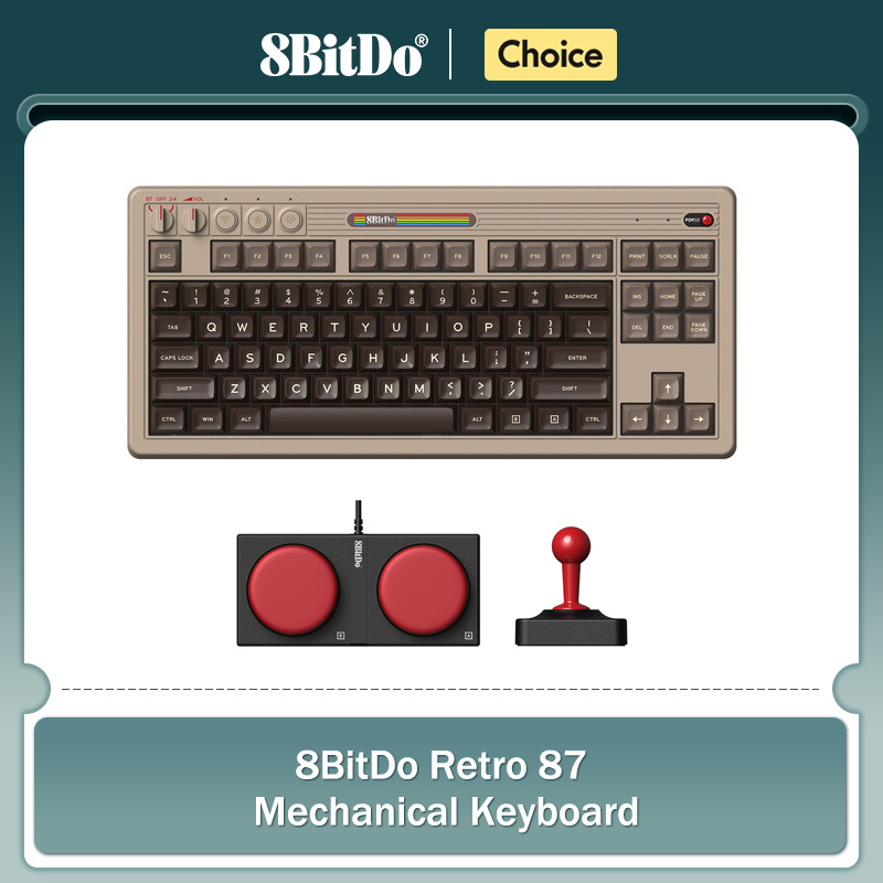 Gaming Keyboard Mechanical - 8BitDo Retro mechanische Tastatur, BT/2,4G/USB-C Hot-Swap-fähige