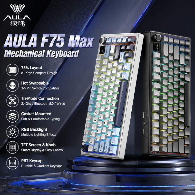 Gaming Keyboard Mechanical - AULA F75 Max Mechanische Tastatur 75%