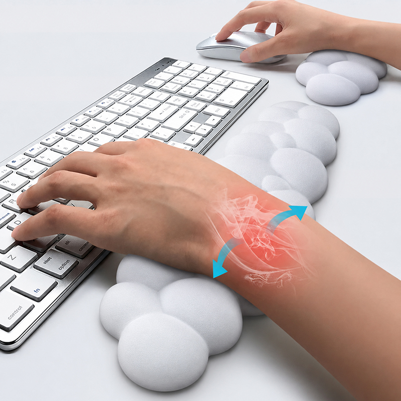 Gaming Keyboard Hand - Mauspad mit Handgelenkauflage, Rutschfeste Tastaturunterlage für