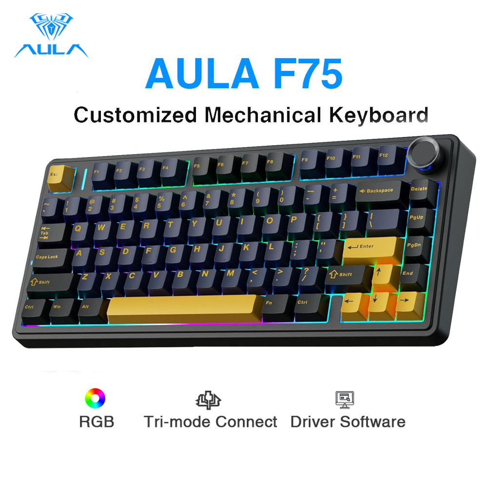 Gaming Keyboard No Number Pad - Aula F75 Mechanische Tastatur, Vollständig Hot-Swap-fähige