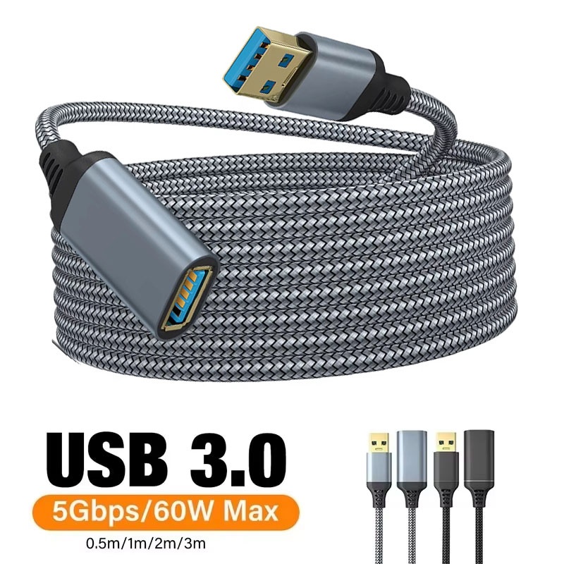 Coiled Usb Cable - USB 3.0 Nylon-Geflechtkabel Verlängerungskabel USB-Buchse auf