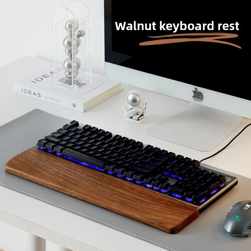 Wrist Rest Wood - Massivholz Tastatur Handballenauflage Mauspad Handgelenkstütze Gaming