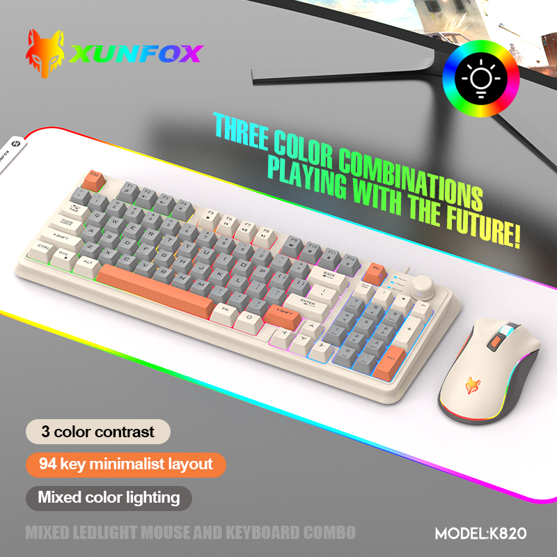 Gaming Keyboard And Mouse Combo - K820 USB Wired Spiel Tastatur Maus