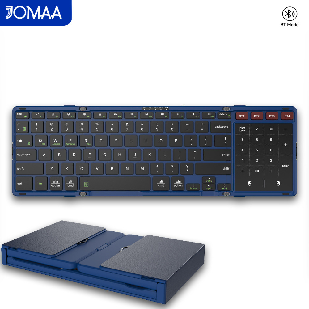 Gaming Keyboard No Number Pad - JOMAA Faltbare Bluetooth-Tastatur mit Touchpad Tragbare