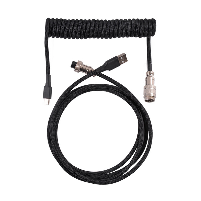 Coiled Usb Cable - Typ C, mechanische Tastatur, Spiralkabel, Typ