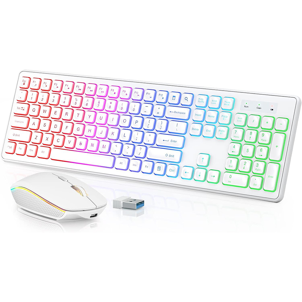 Gaming Keyboard And Mouse Combo - Kabellose Tastatur und Maus mit Hintergrundbeleuchtung,