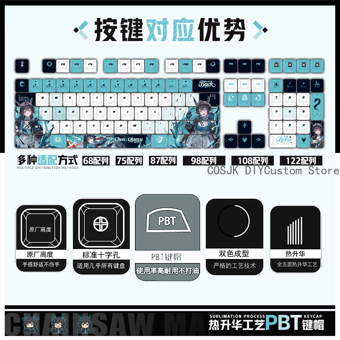 122 Tasten Anime Chen Qianyu A – Gaming Keyboard Mechanical Bewertung und Preis