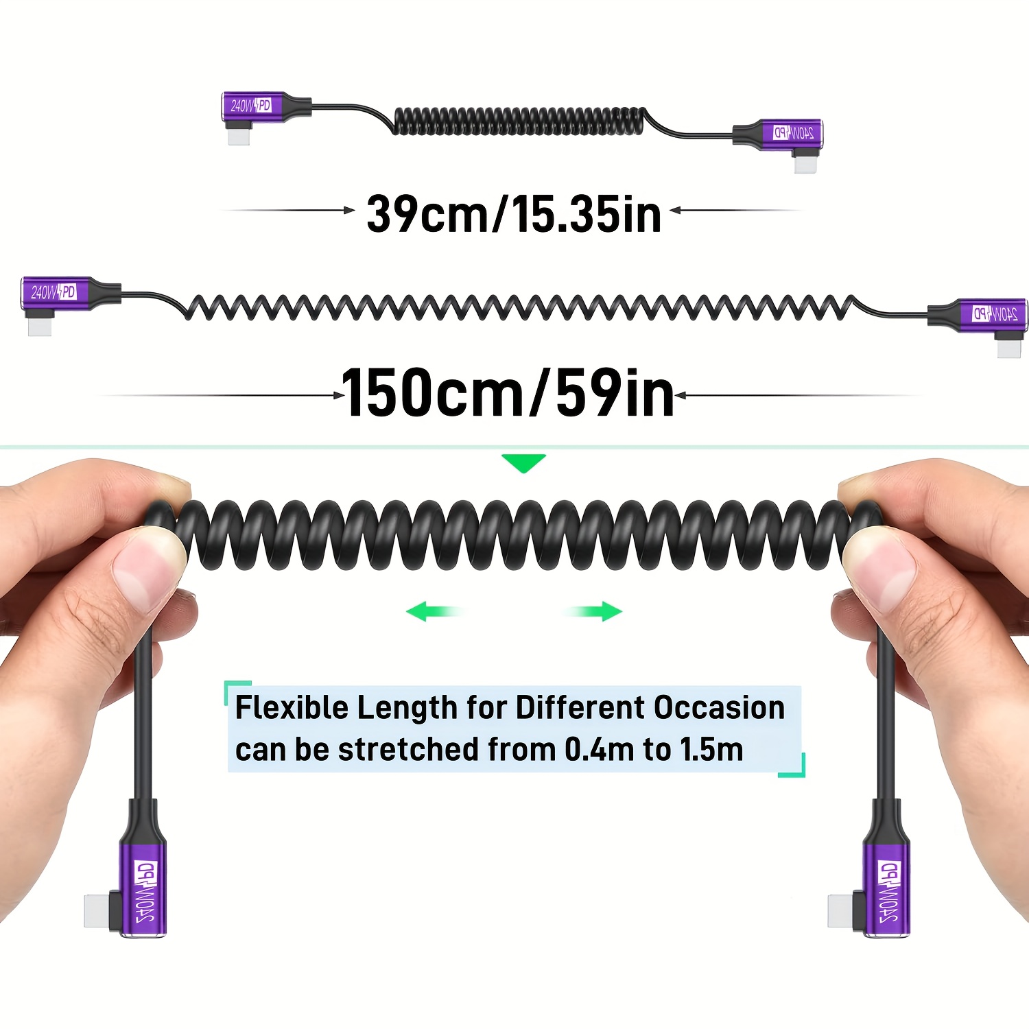 240W PD Spiralförmiges Typ-C-K – Coiled Usb Cable Bewertung und Preis